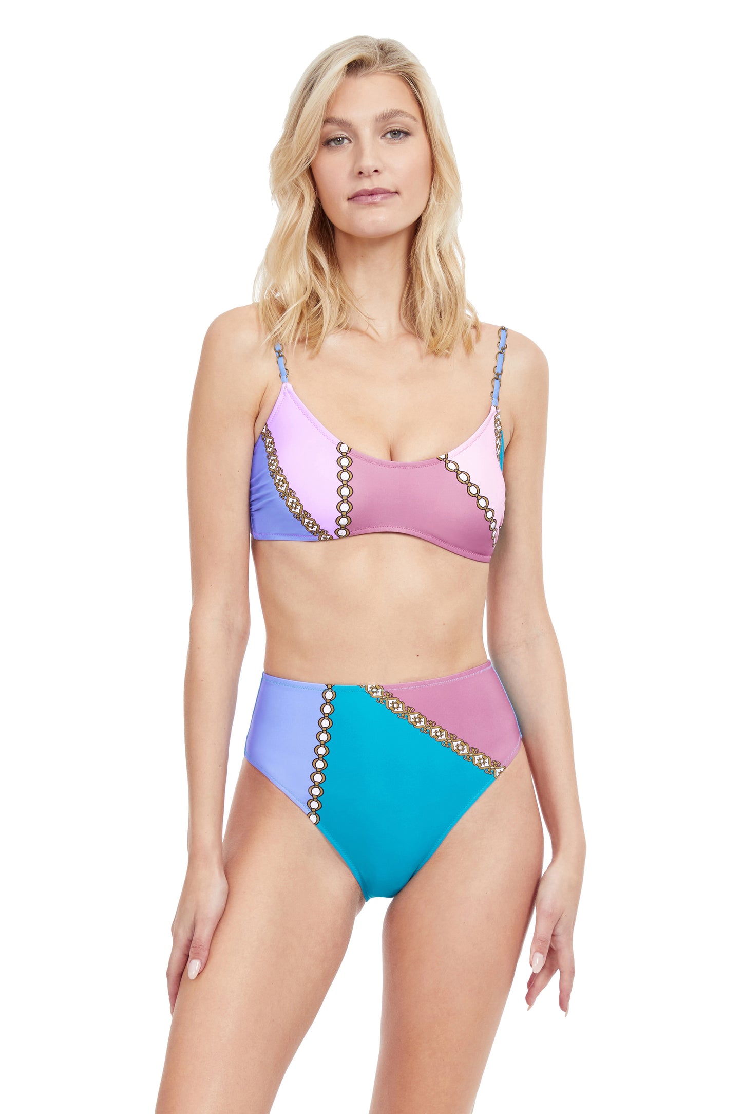 BRALETTE BIKINI TOP WITH HIGH RISE BRIEF