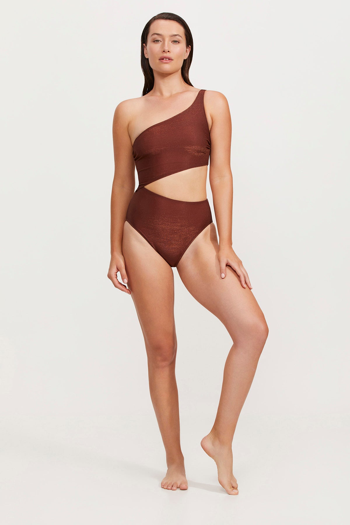 HIGH END ONE SHOULDER CUT OUT ONE PIECE