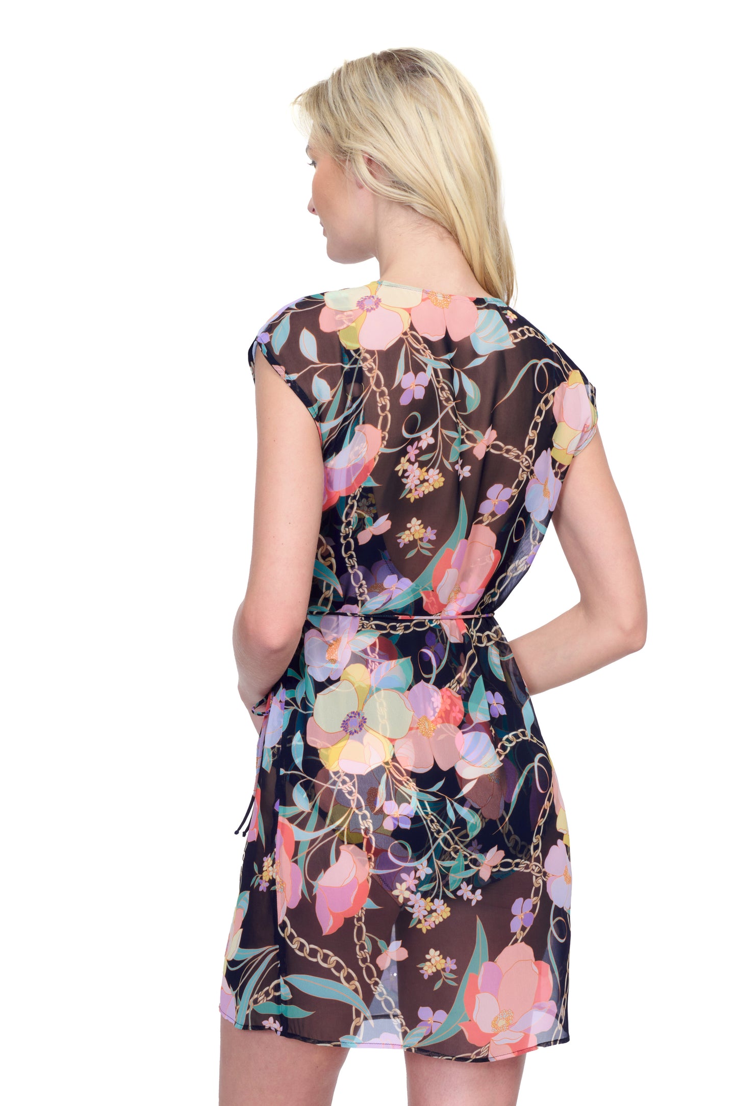 MEMORIES OF CAPRI SHORT SURPLICE DRESS