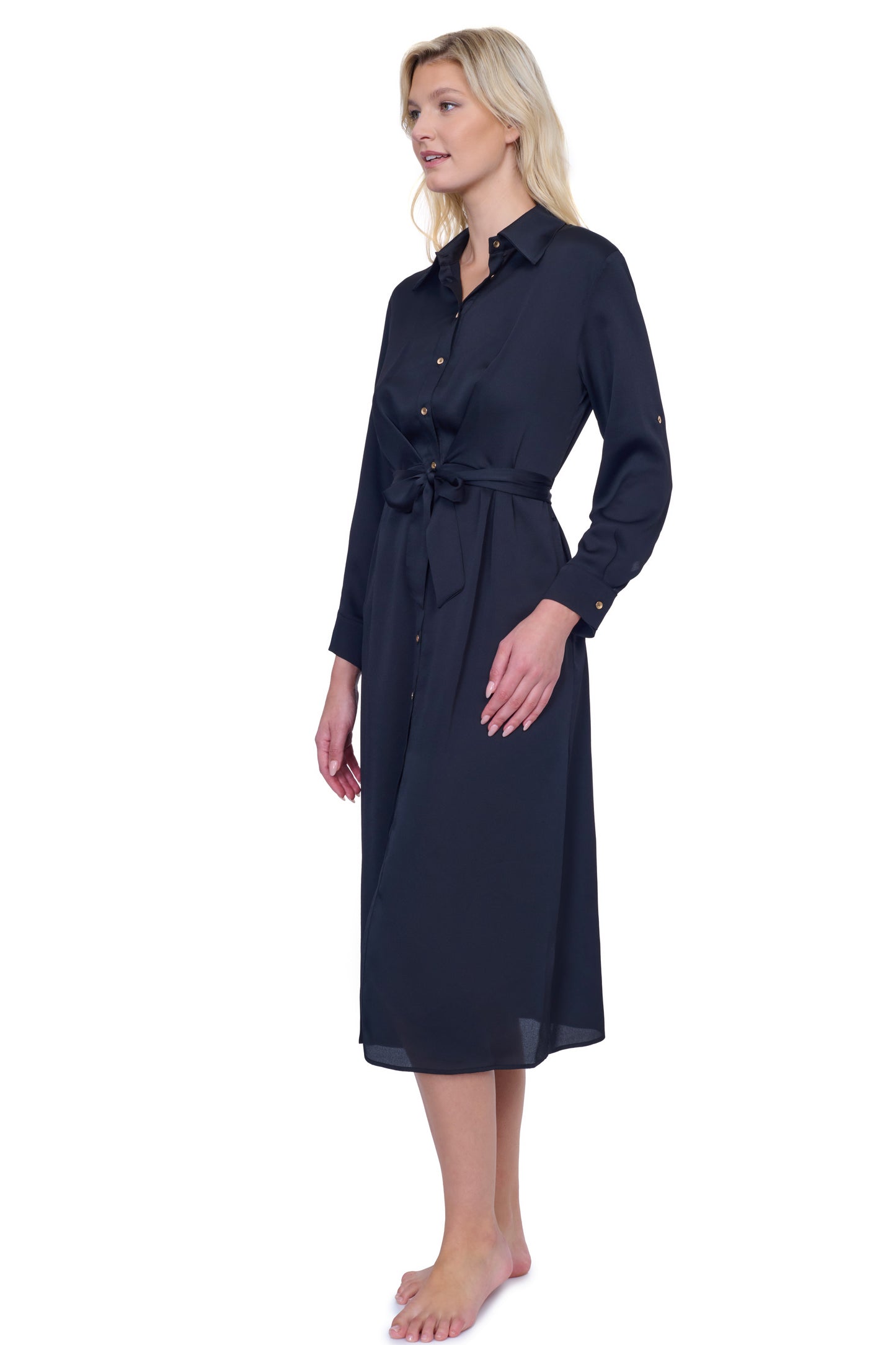 MONTECARLO NEW MIDI BELTED DRESS LONG SLEEVES