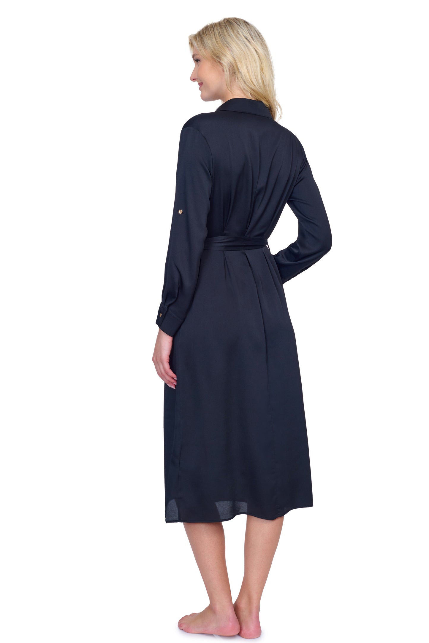 MONTECARLO NEW MIDI BELTED DRESS LONG SLEEVES