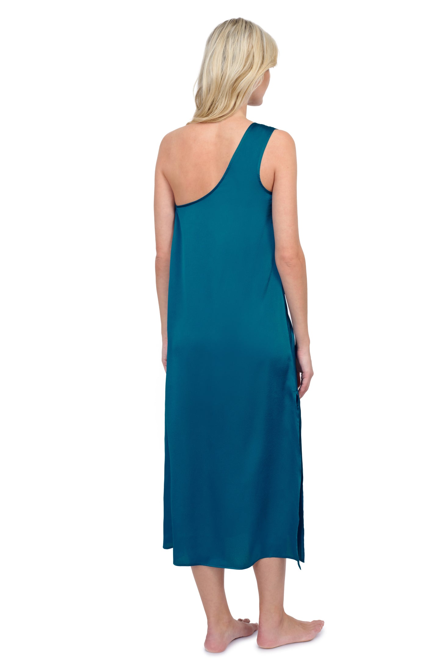 ROSEBUD ONE SHOULDER SARONG DRESS