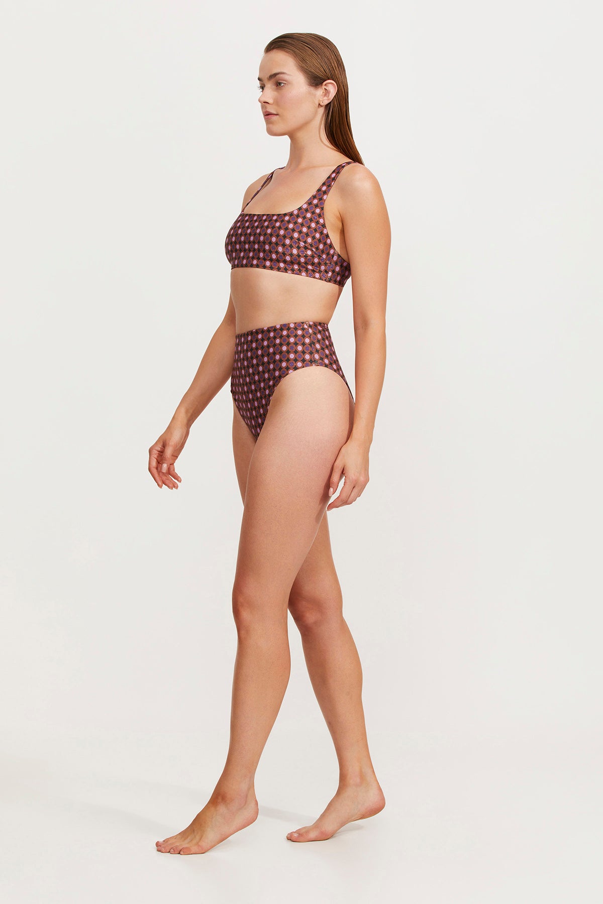 VINTAGE CHARM SQUARE NECK BRALETTE BIKINI TOP