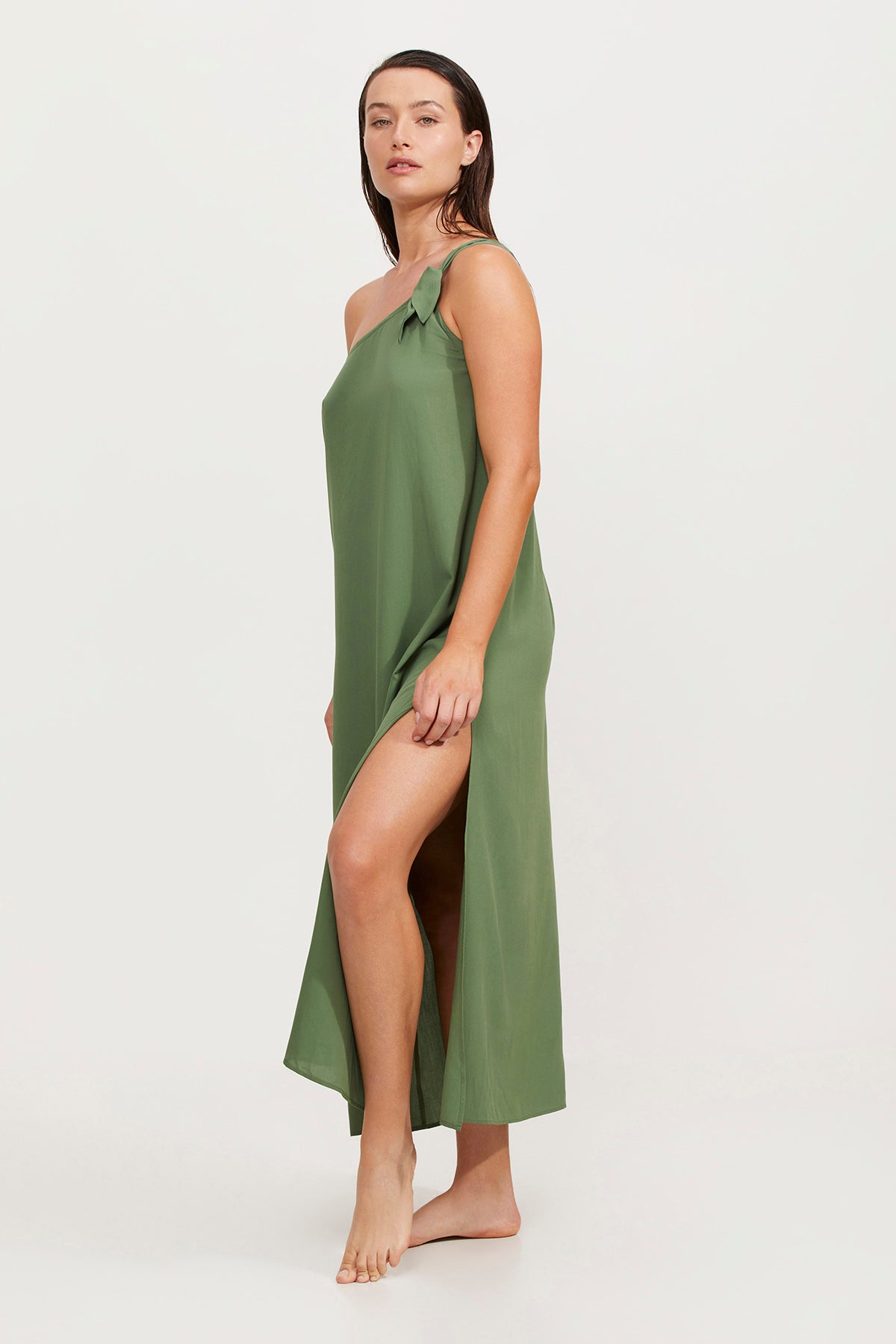 ONE SHOULDER SARONG DRESS COVER UP