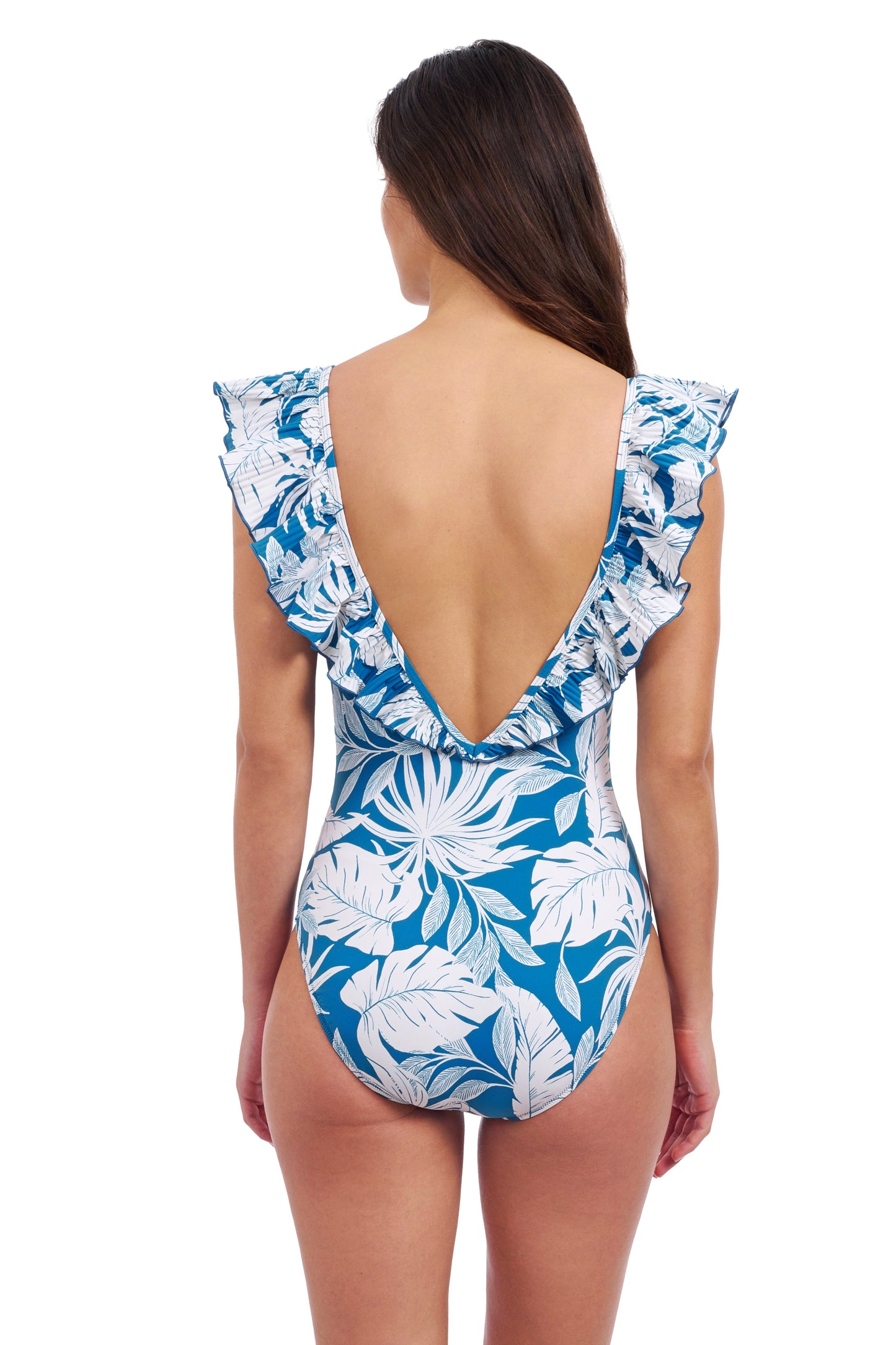 MALAYA DEEP PLUNGE RUFFLE ONE PIECE