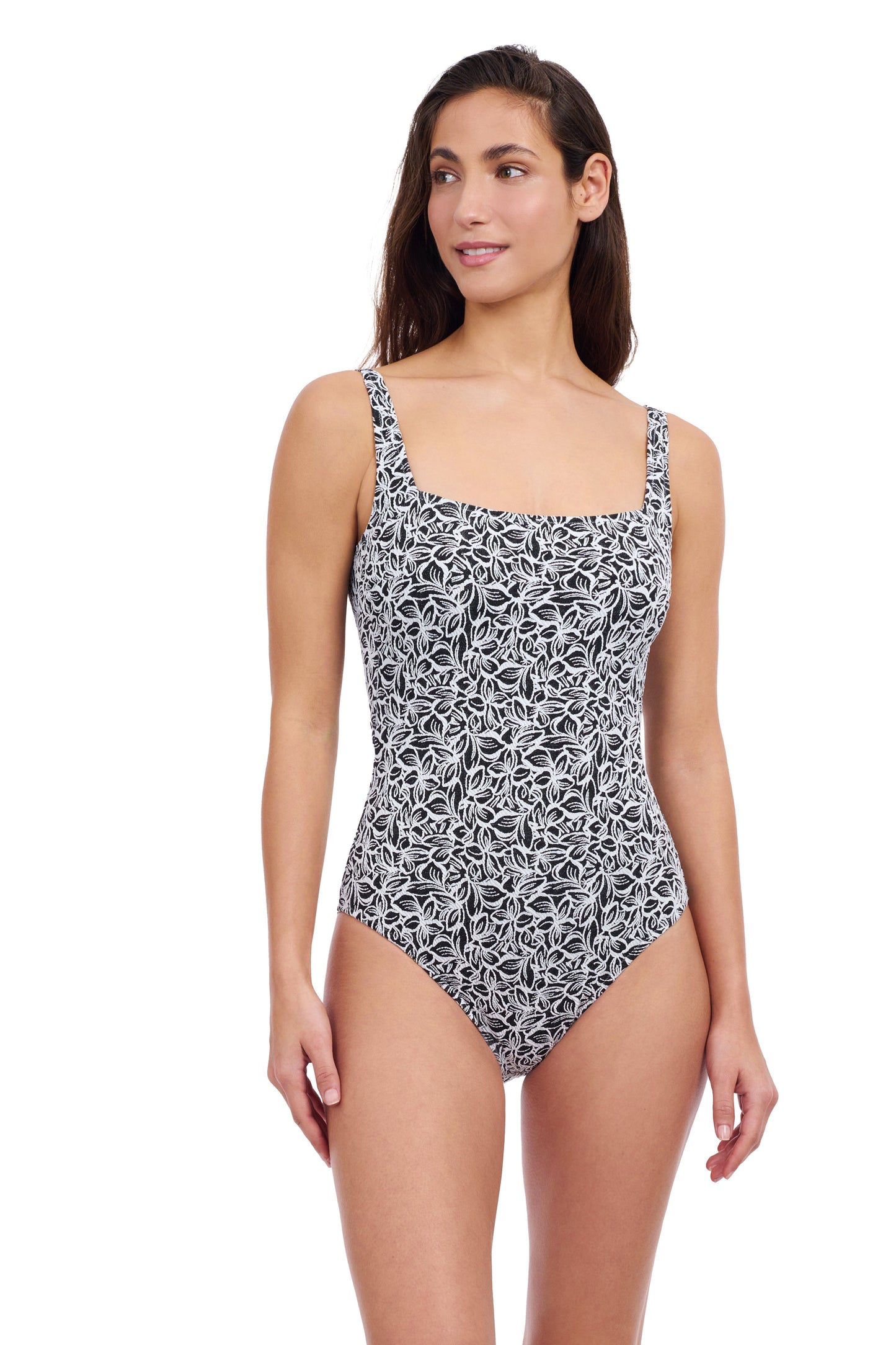 PLUMERIA SQUARE NECK ONE PIECE
