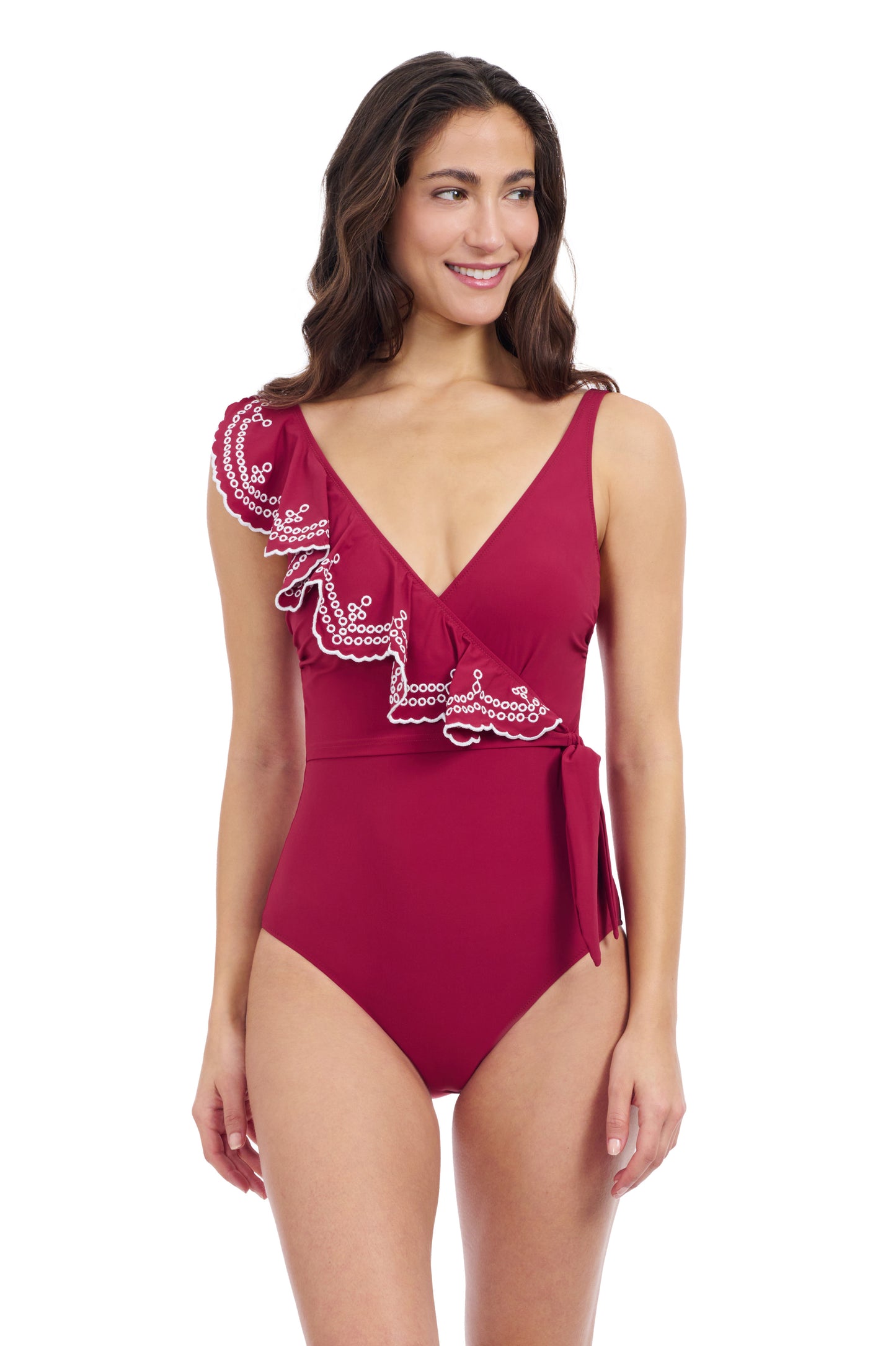 LOLA SURPLICE RUFFLE ONE PIECE