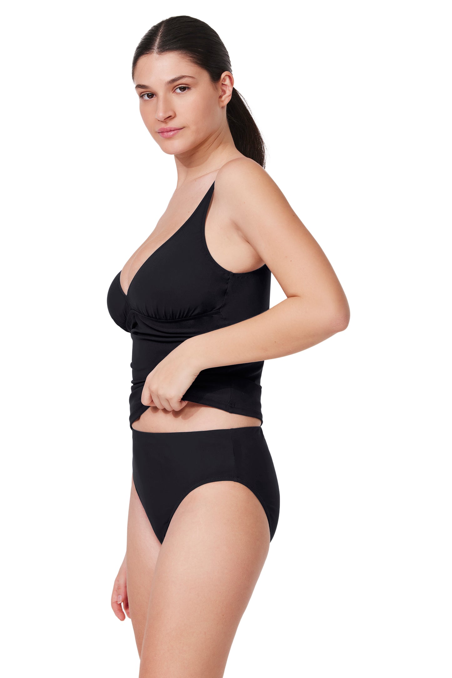 Profile by Gottex TUTTI FRUTTI D-Cup Tankini Top in Black