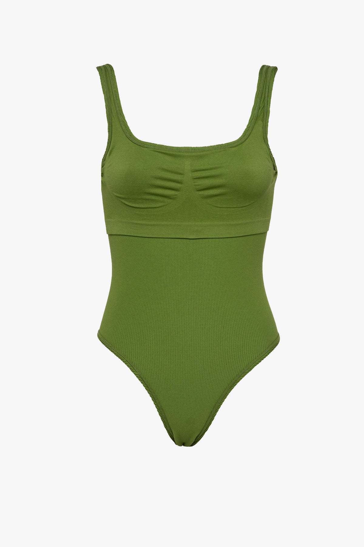 Au Naturel Tank One Piece with inner Shelf Bra Molded Lining - Olive