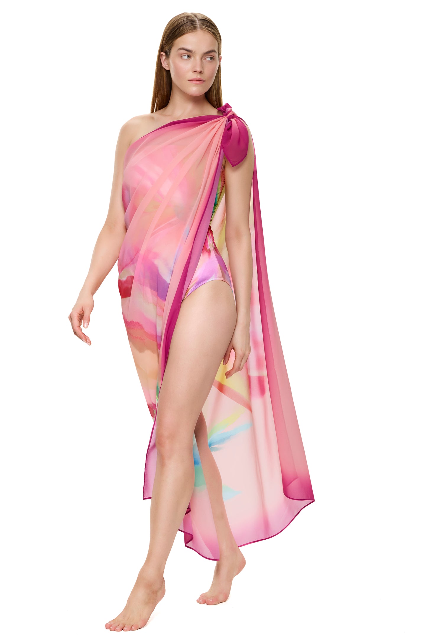 Gottex FLORAL RHYTHM Pareo Cover Up - Multi Pink