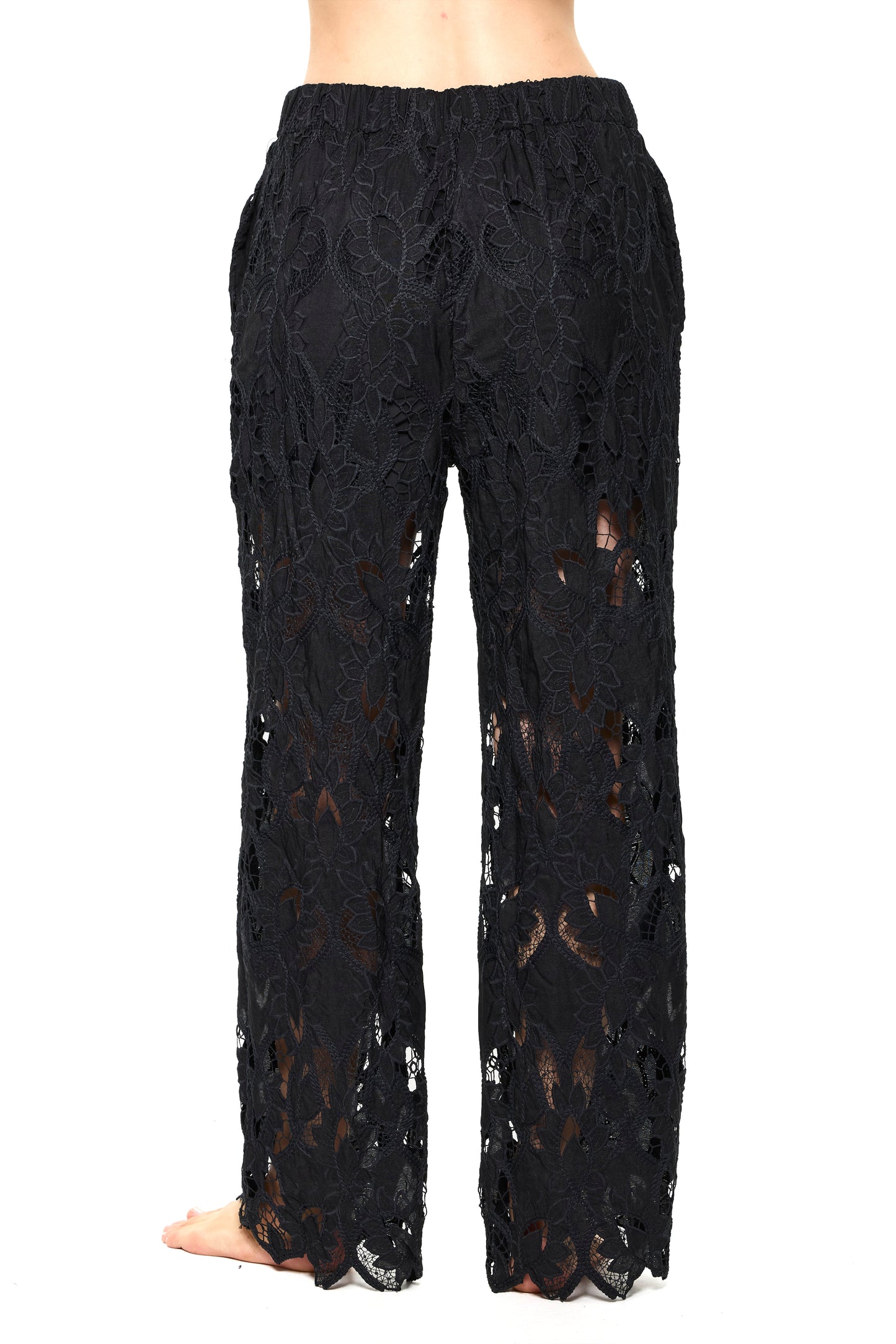 Gottex Coverups Long Guipure Pants - Black