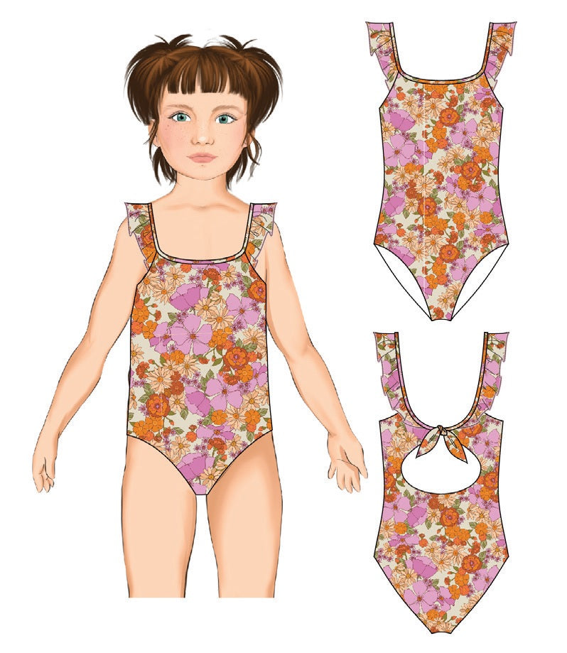 VINTAGE FLORALS ONE PIECE FOR KIDS
