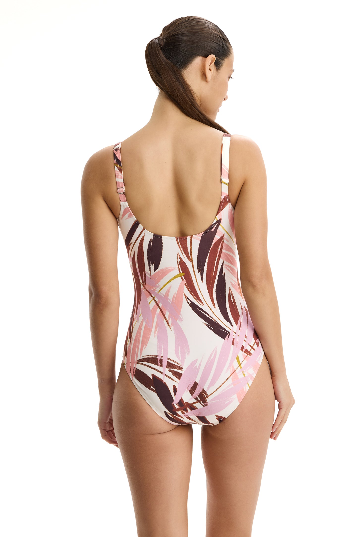 PROFILE by gottex ISLAND BREEZE Square Neck Once Piece - Brown/Pink