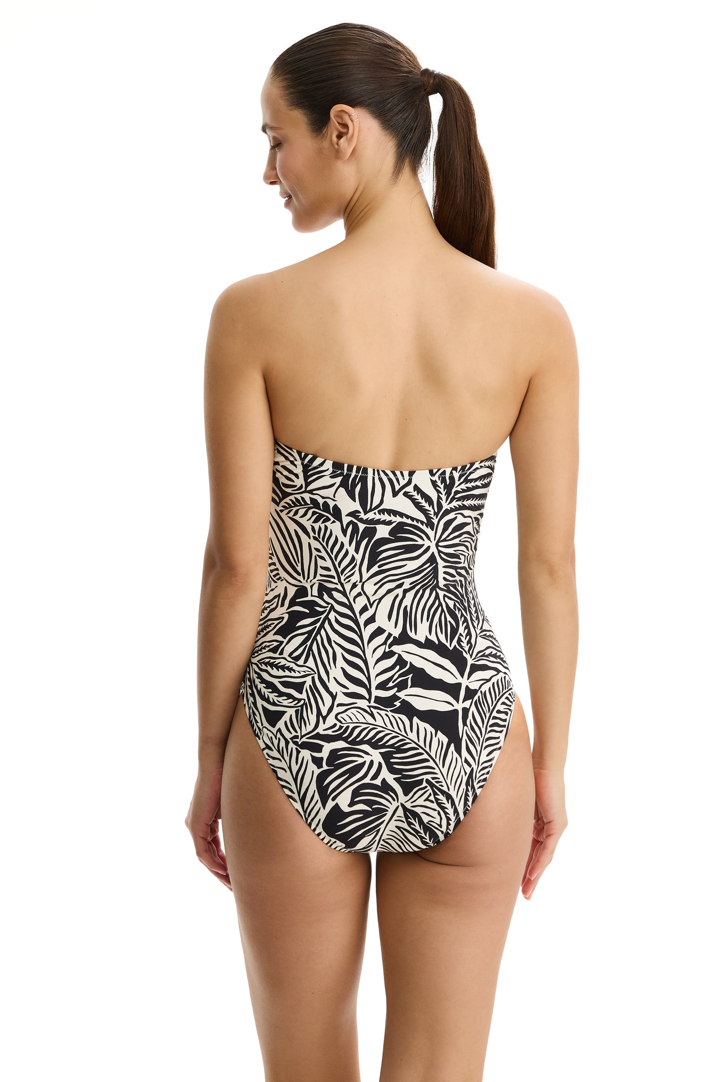 PROFILE by gottex COCO LUSH Bandeau One Piece - Black/Cream
