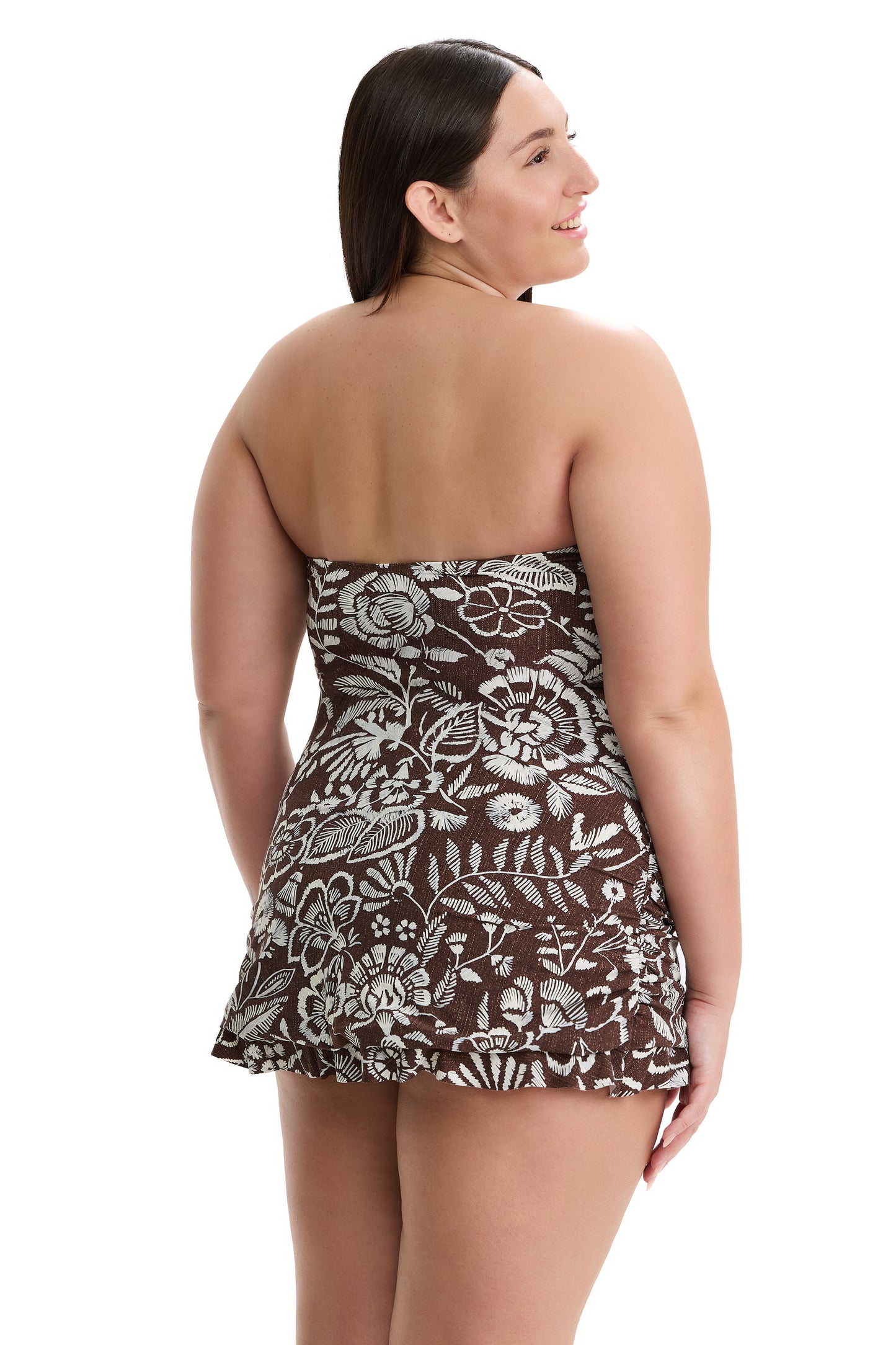 PROFILE by gottex GARDEN MIST Bandeau Swim Dress - Brown