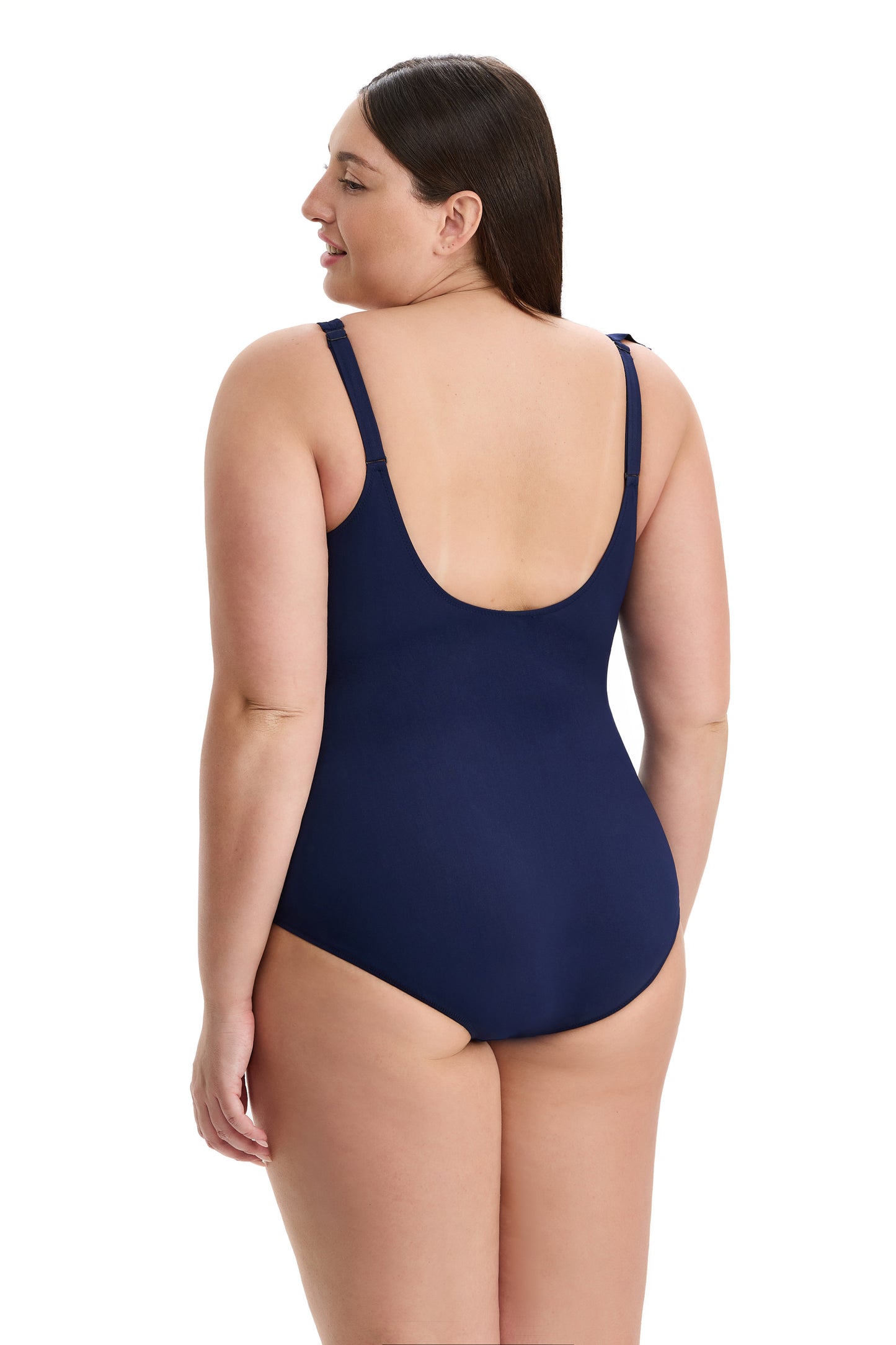 PROFILE by gottex TUTTI FRUTTI Surplice Ruffle One Piece - Navy