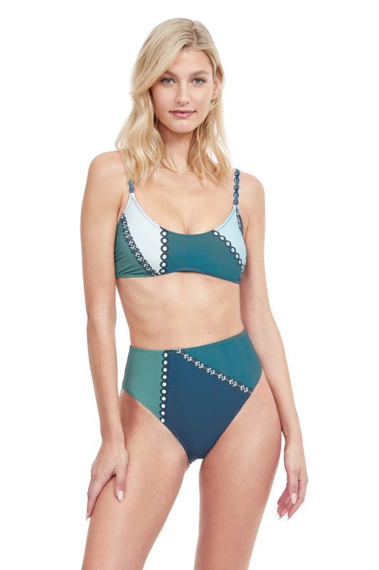 BRALETTE BIKINI TOP WITH HIGH RISE BRIEF