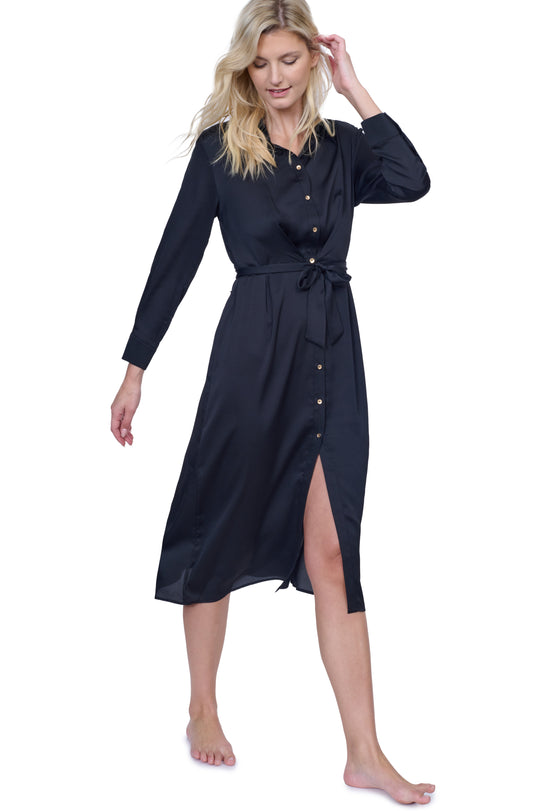 MONTECARLO NEW MIDI BELTED DRESS  LONG SLEEVES