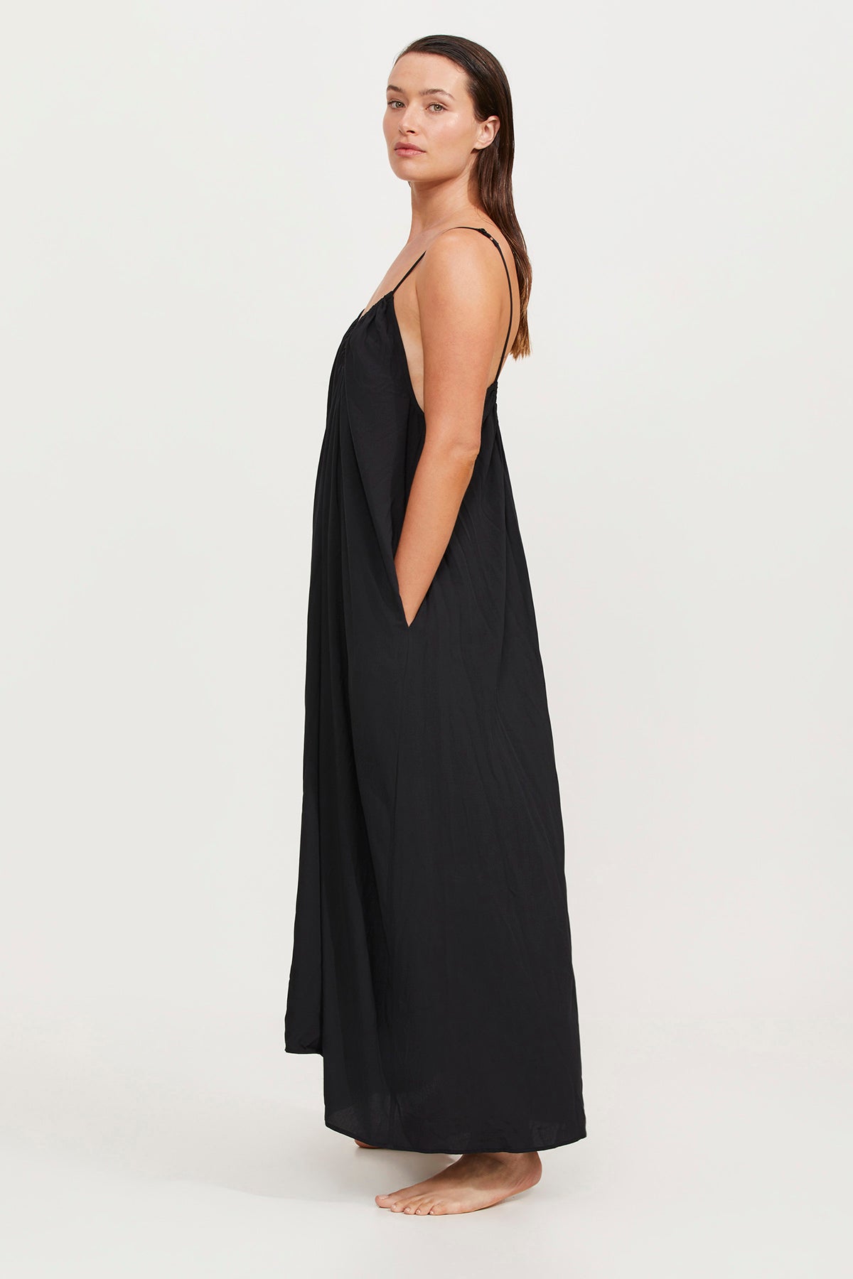 DEEP PLUNGE LONG COVER UP DRESS