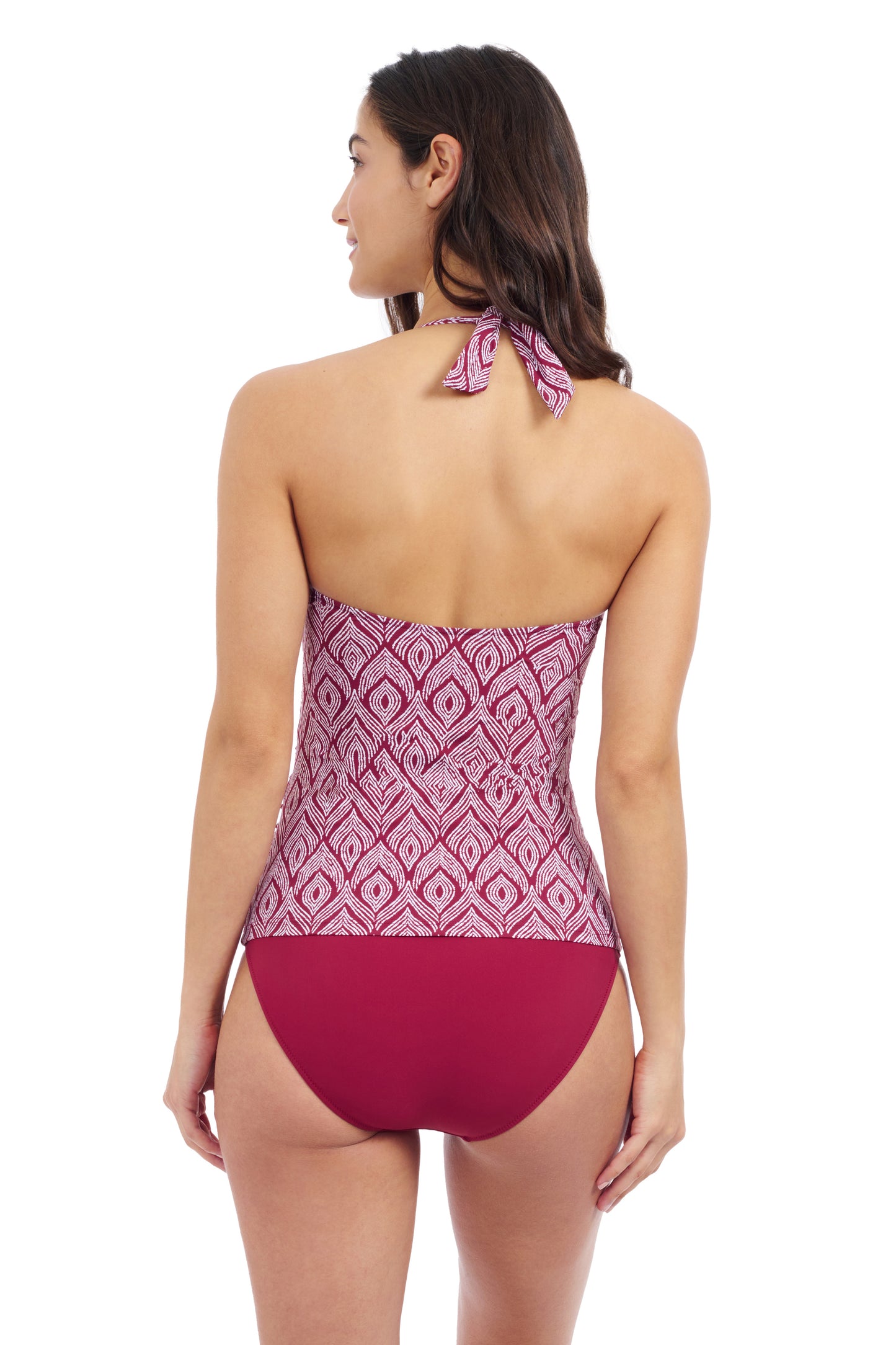 PLUME V-NECK HALTER TANKINI TOP