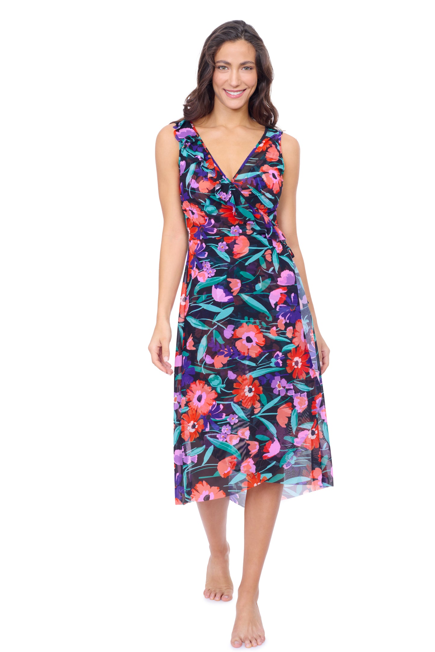 MARGUERITE V-NECK SURPLICE COVER UP DRESS