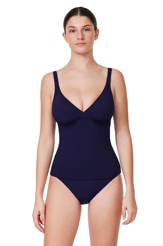 Profile by Gottex Tutti Frutti D-Cup Tankini Top in Navy