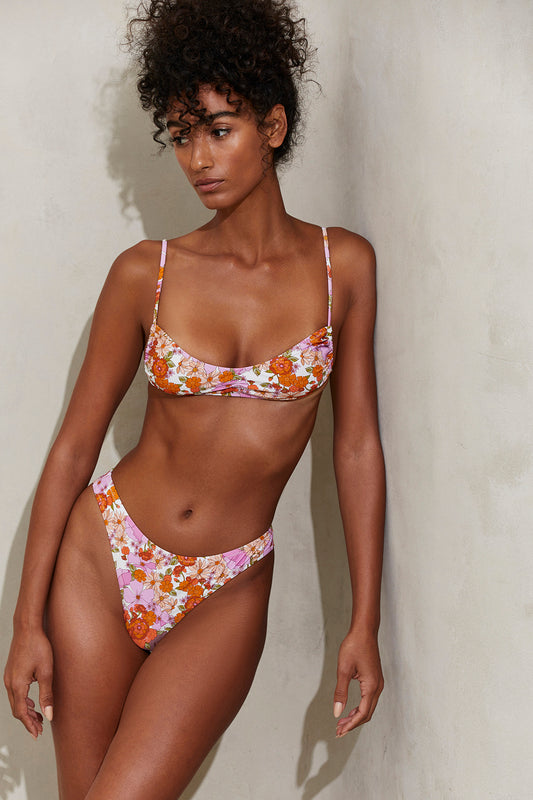 VINTAGE FLORALS BRALETTE BIKINI TOP