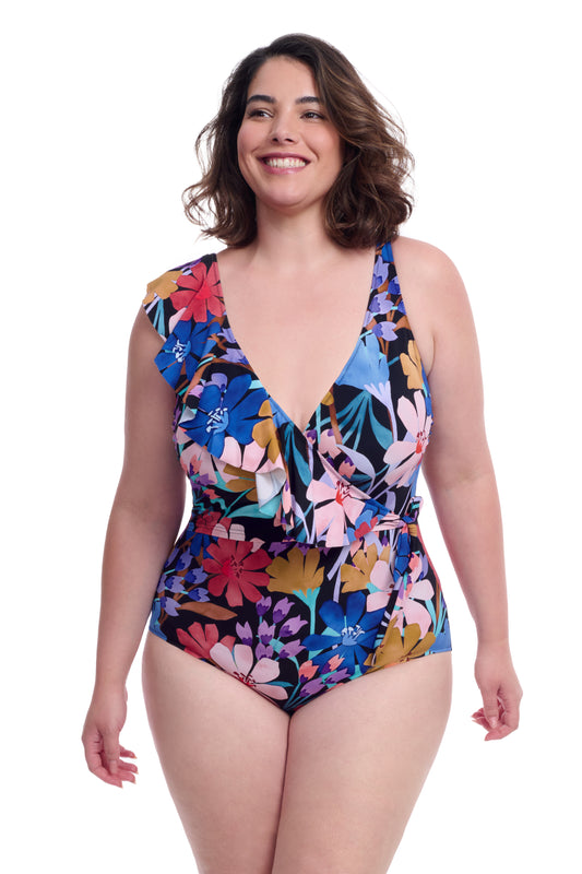 MELODY SURPLICE RUFFLE ONE PIECE