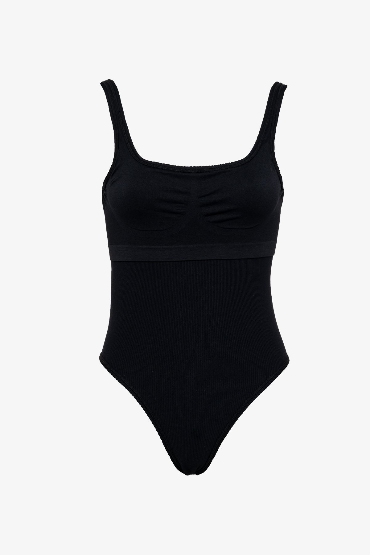 Au Naturel Tank One Piece with inner Shelf Bra Molded Lining - Black