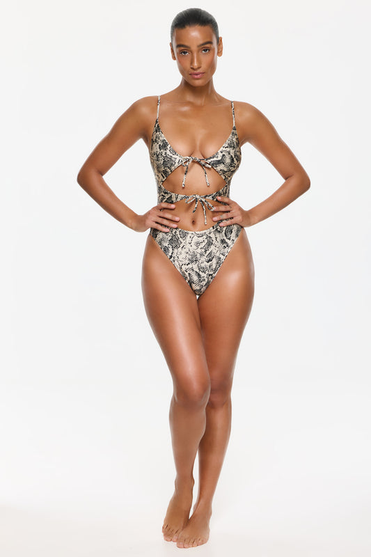 Flirtt SILKY PYTHON Cut Out One Piece
