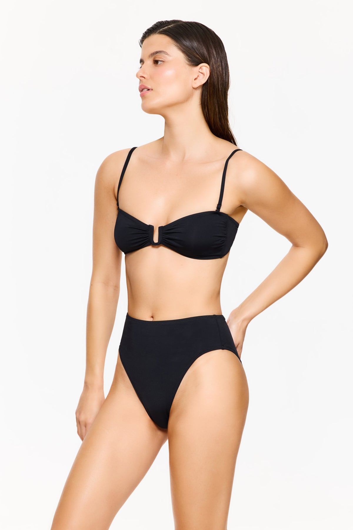 FLIRTT BANDEAU BRA WITH SQUARE WIRE INSERT - Black