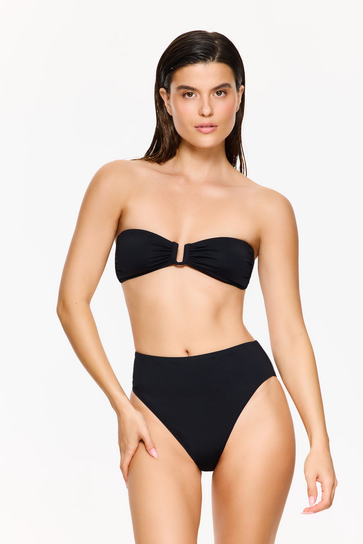 FLIRTT BANDEAU BRA WITH SQUARE WIRE INSERT - Black