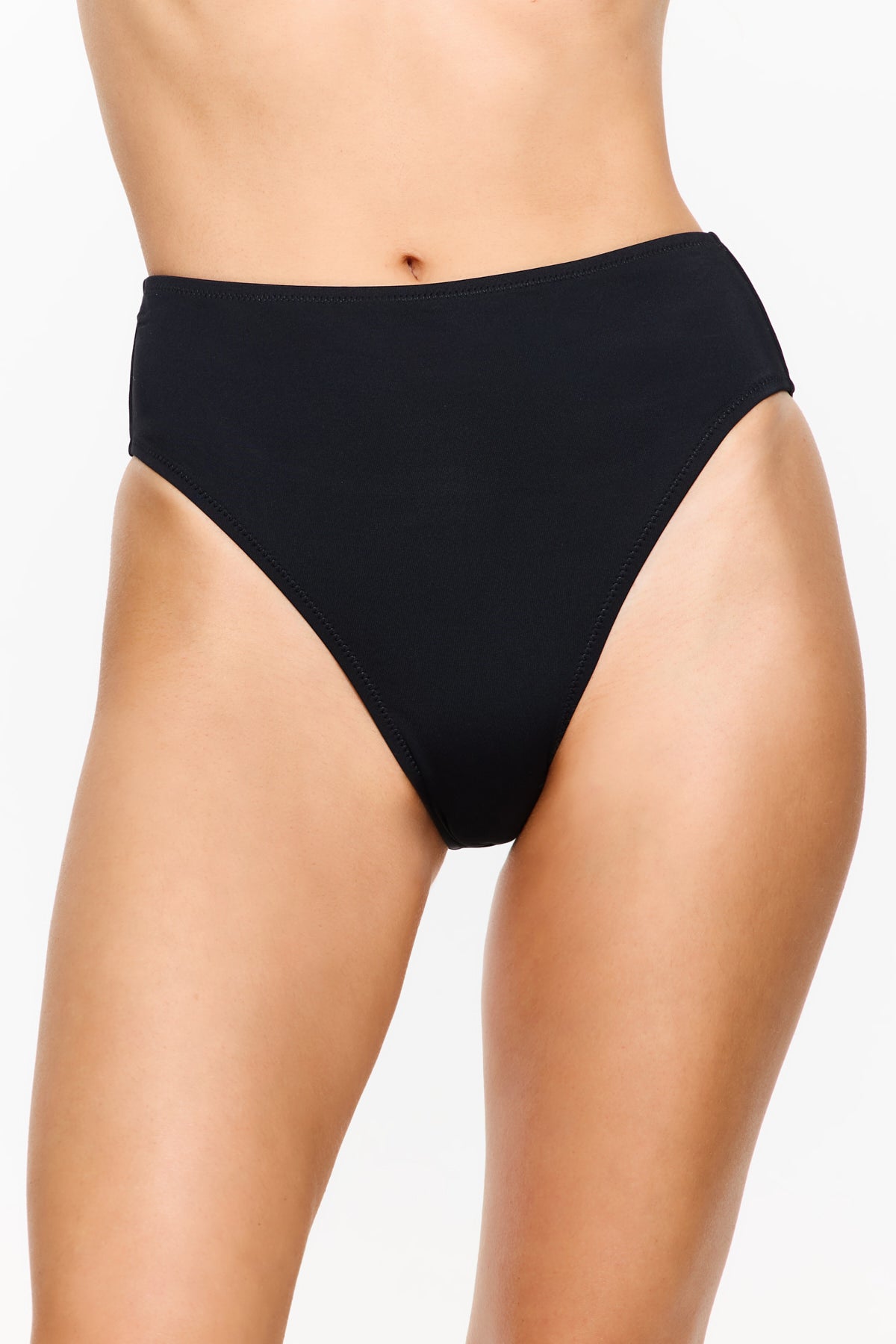 FLIRTT HIGH RISE HIGH LEG BOTTOM - Black