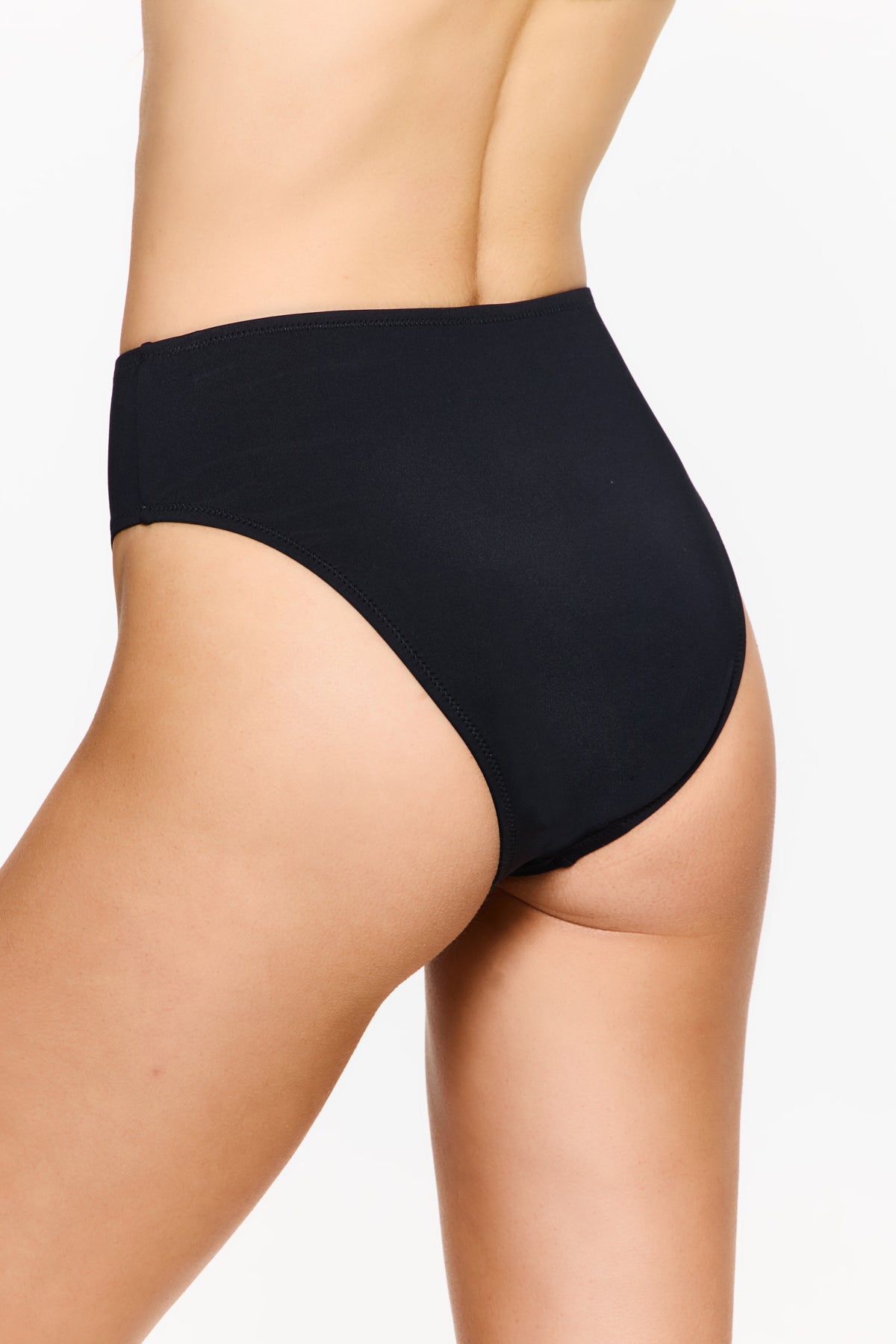 FLIRTT HIGH RISE HIGH LEG BOTTOM - Black