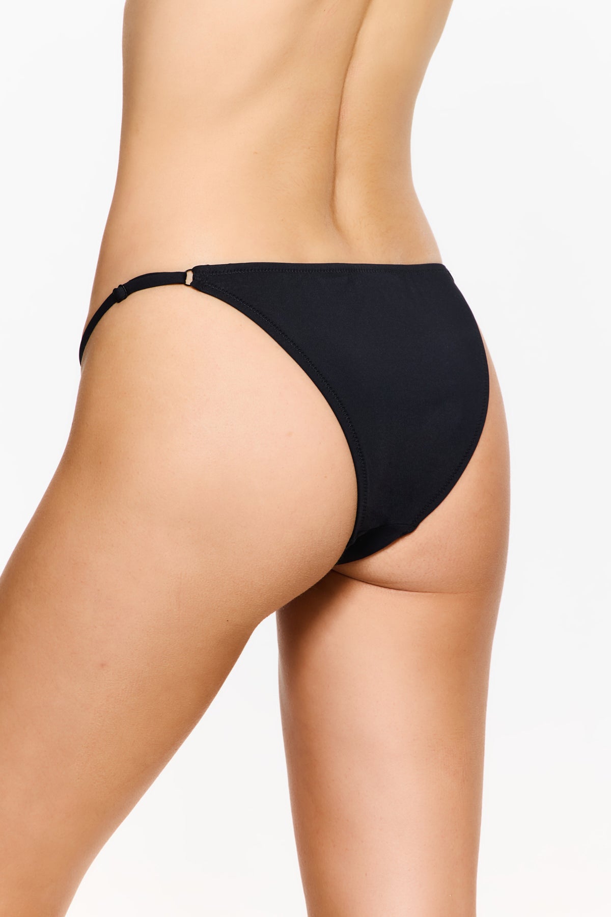 FLIRTT ADJUSTABLE STRING BIKINI BOTTOM - Black