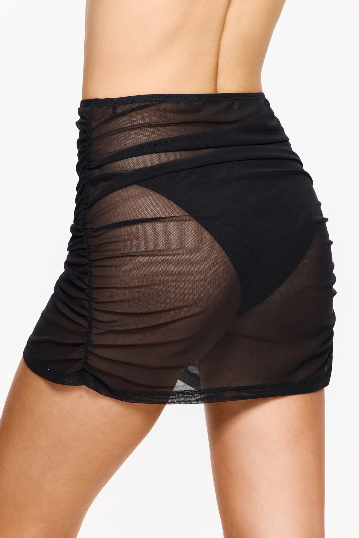 FLIRTT SKIRT MINI SHEER - Black