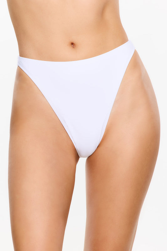 Flirtt VACAY MODE High Waisted Bikini Bottom - White