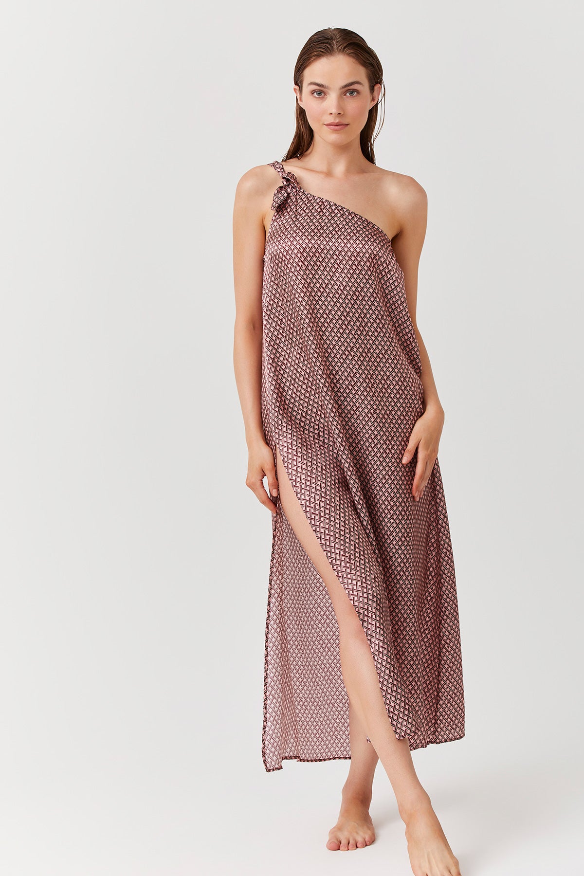 ONE SHOULDER SARONG DRESS