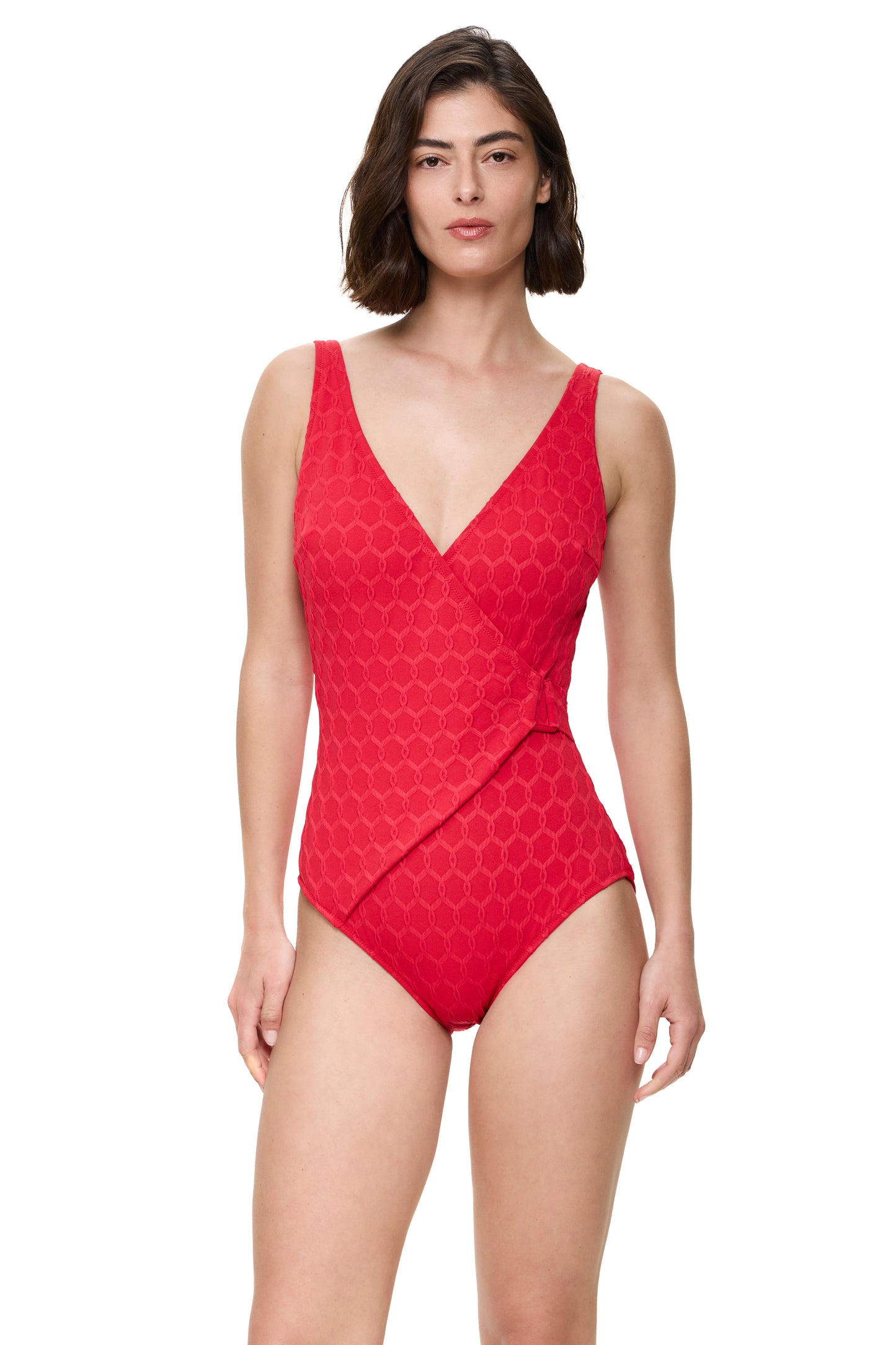 Gottex CHAINED REACTION Surplice One Piece - Red