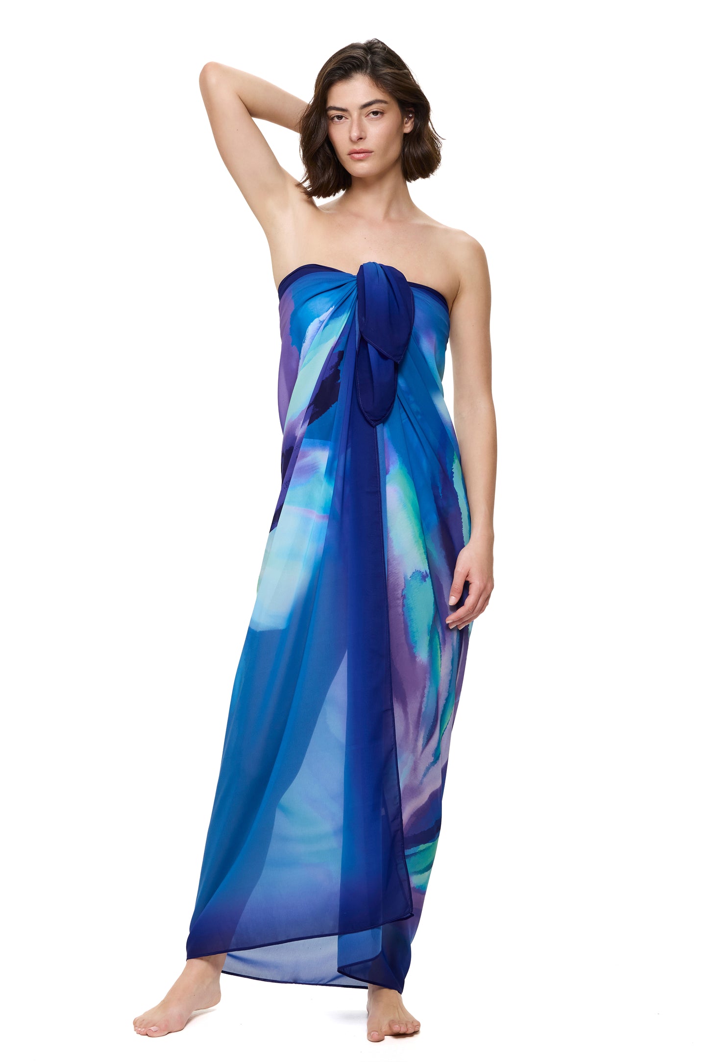 Gottex FLORAL RHYTHM Pareo Cover Up - Multi Blue