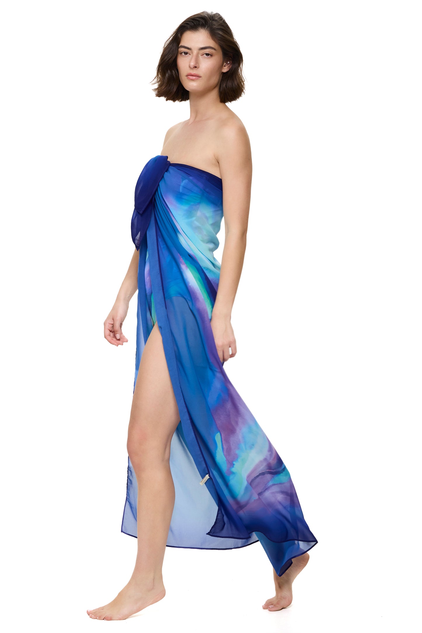 Gottex FLORAL RHYTHM Pareo Cover Up - Multi Blue
