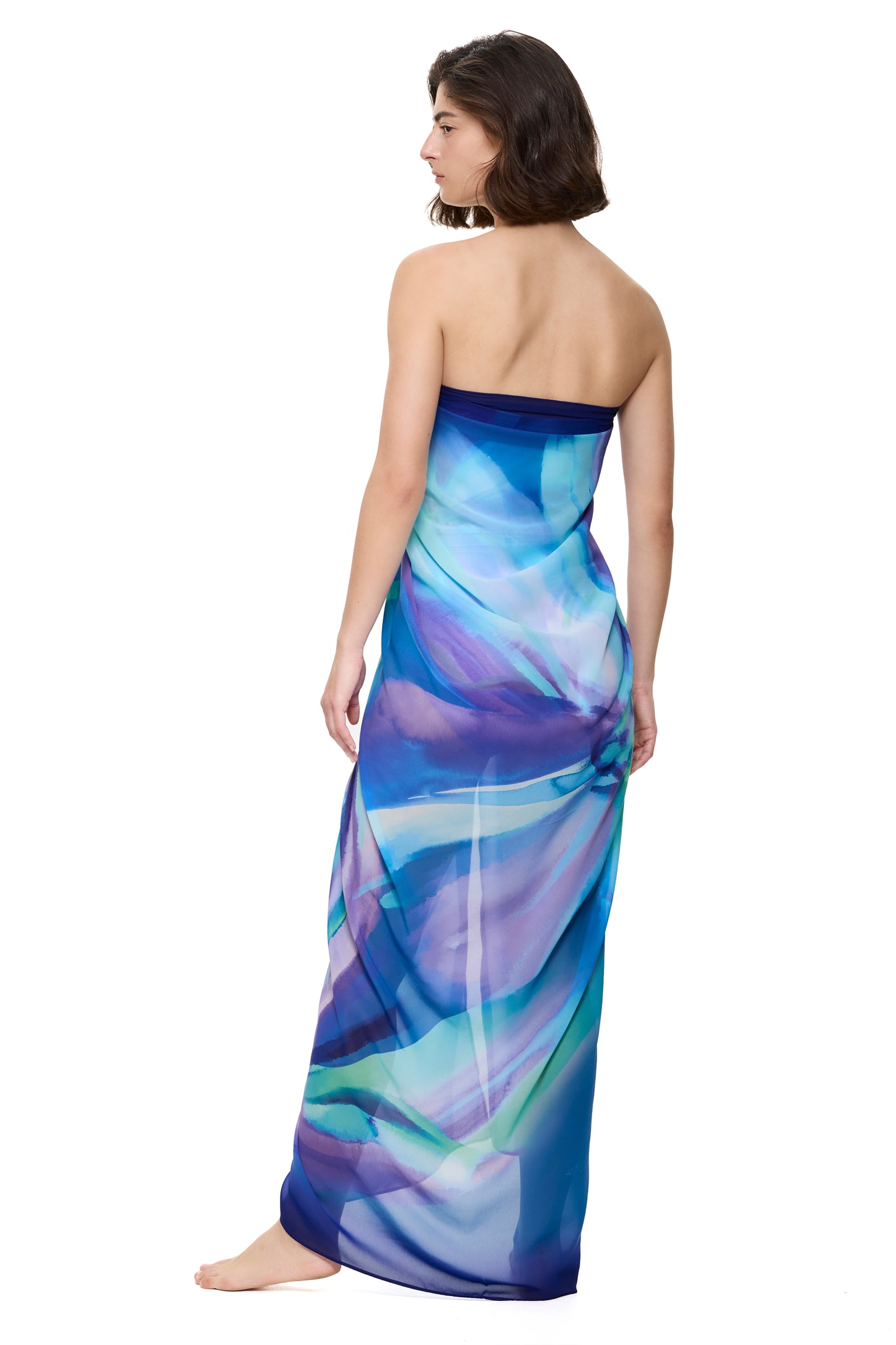Gottex FLORAL RHYTHM Pareo Cover Up - Multi Blue