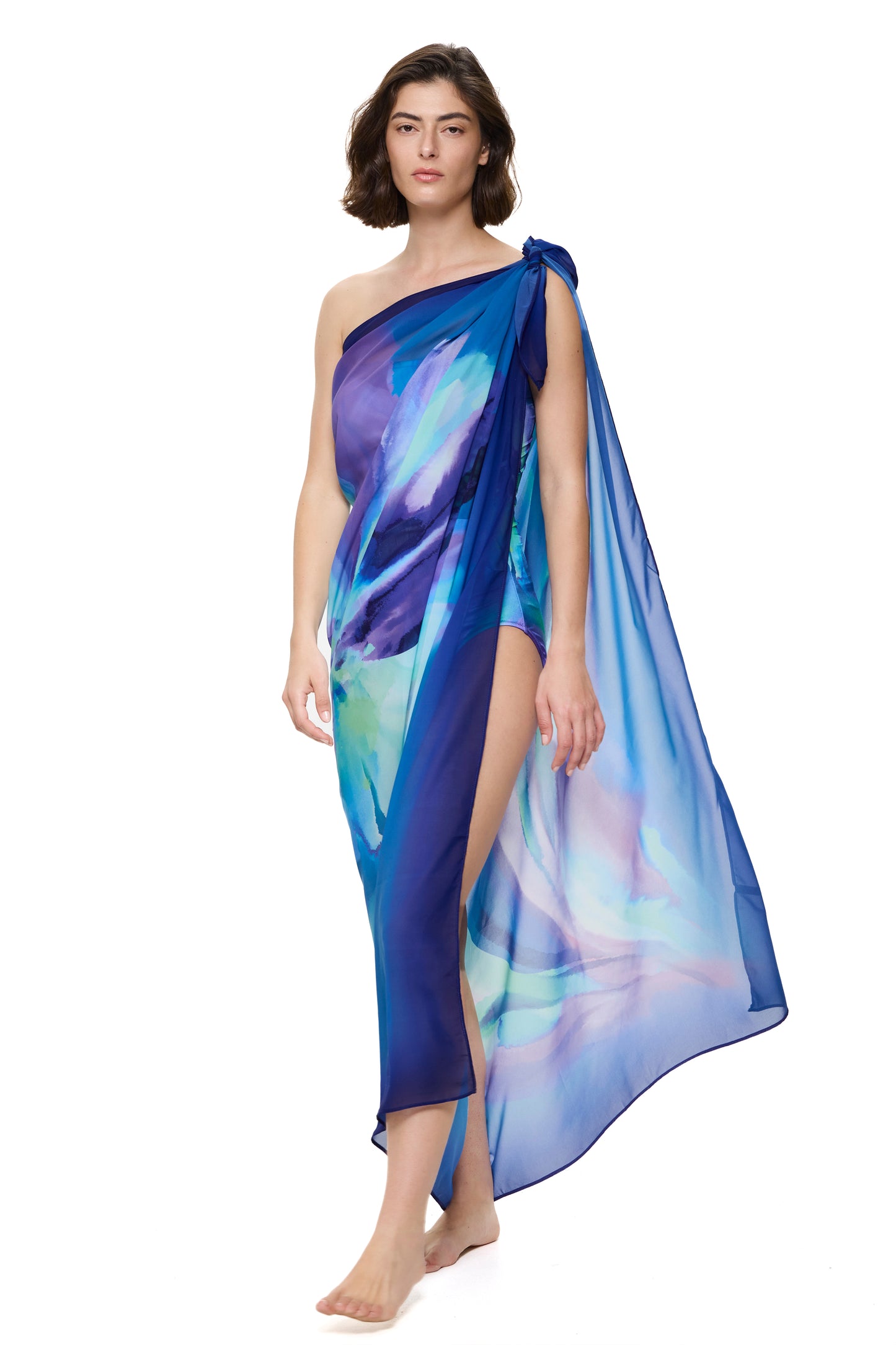 Gottex FLORAL RHYTHM Pareo Cover Up - Multi Blue