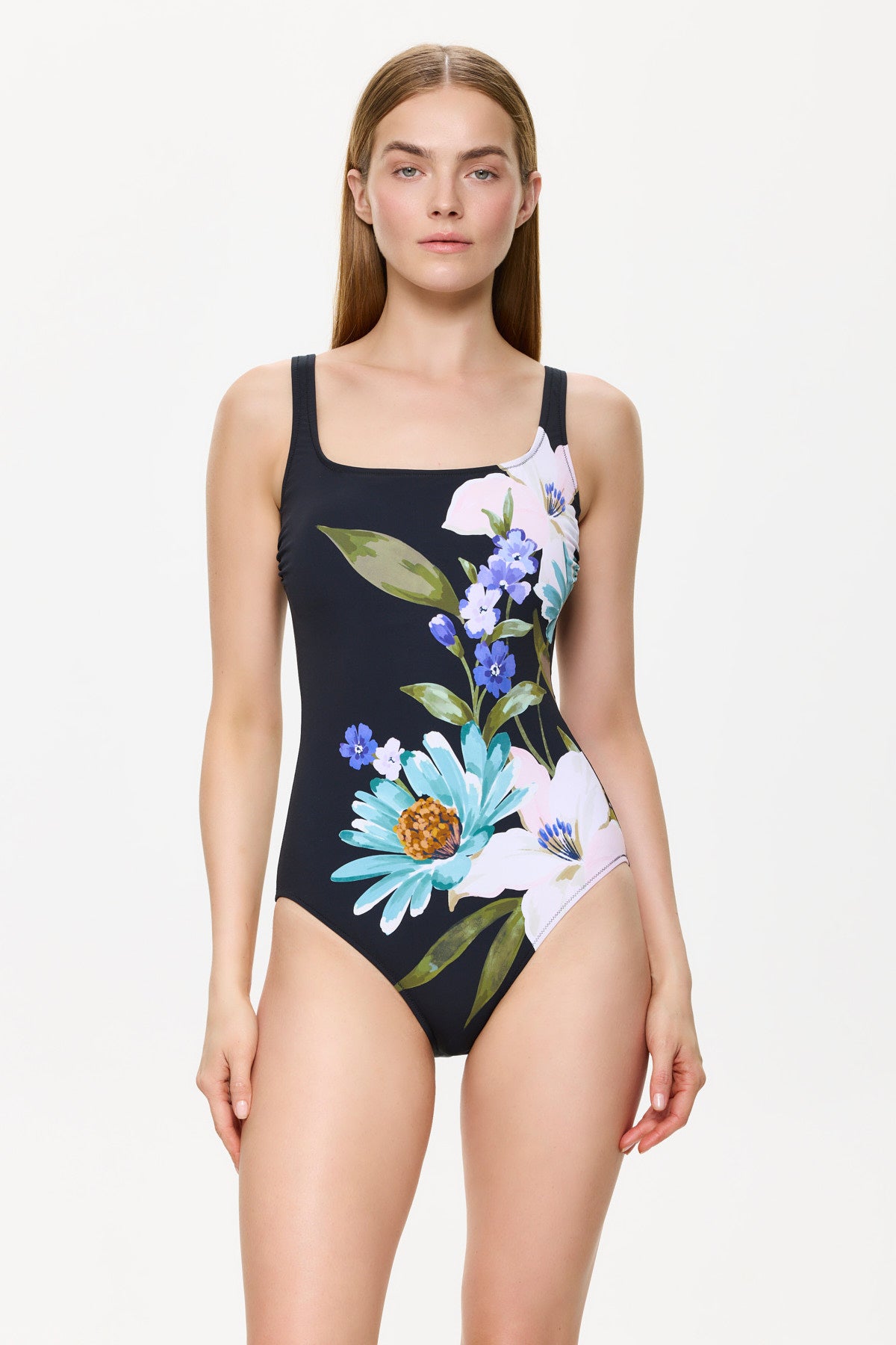 Gottex BORA BORA Square Neck One Piece - Multi Black