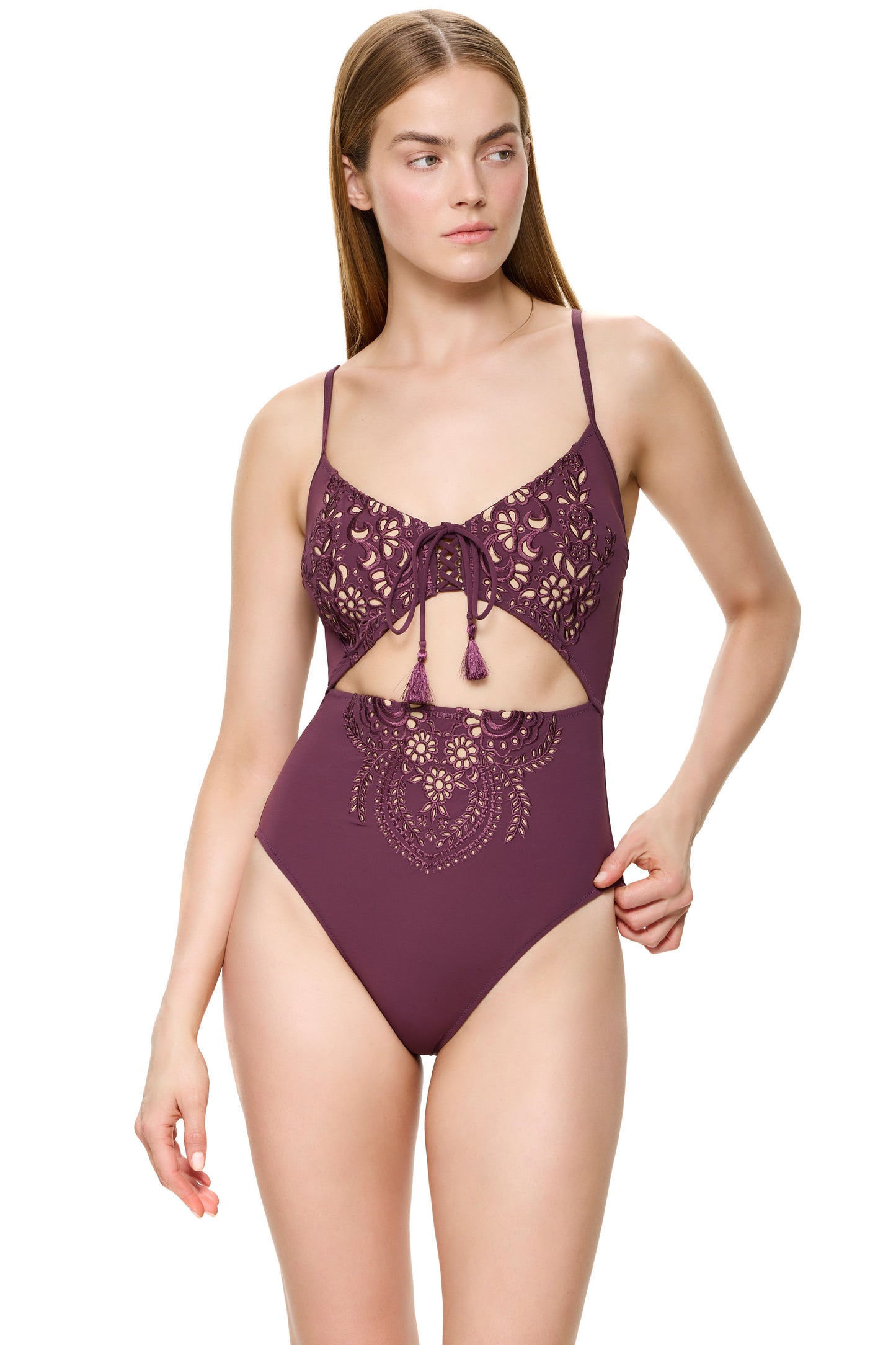 Gottex VERSAILLES New Cutout One Piece - Dark Mauve