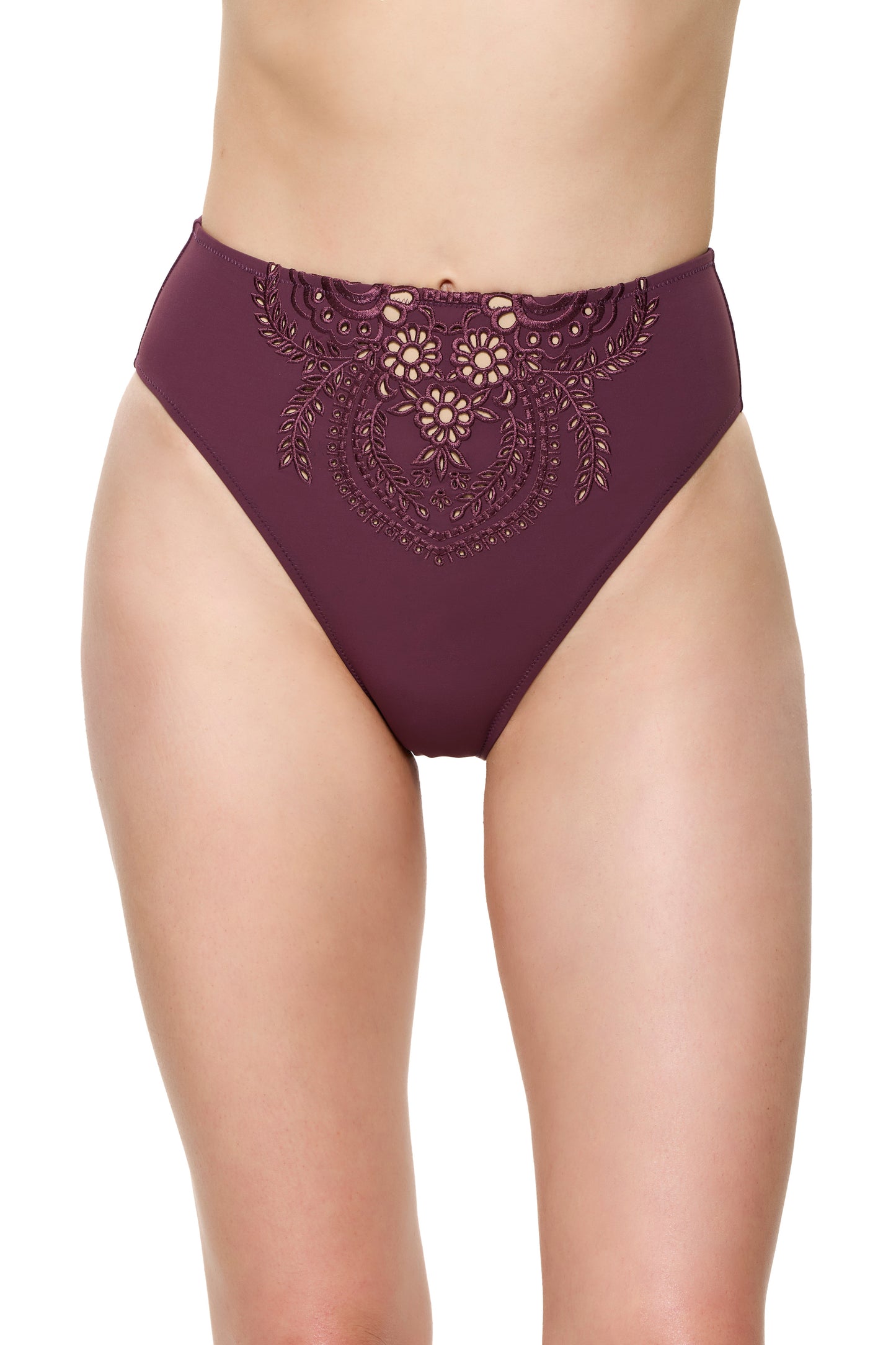 Gottex VERSAILLES Bra with High leg high waist brief set - Dark Mauve
