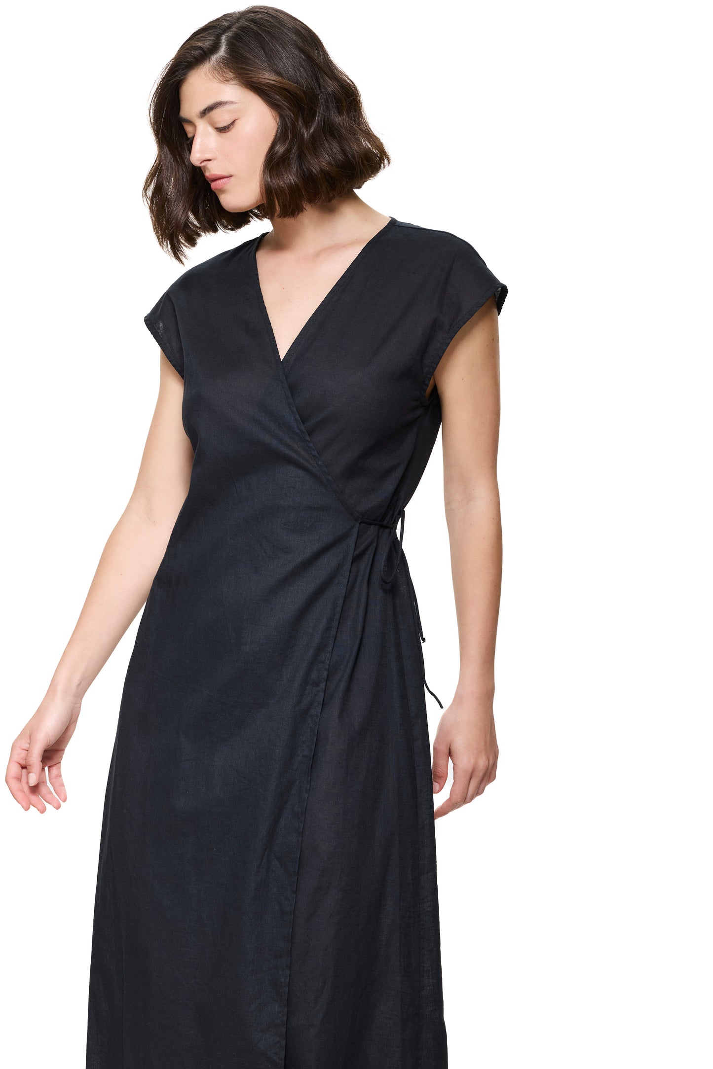 Gottex VERSAILLES Long surplice dress - Black