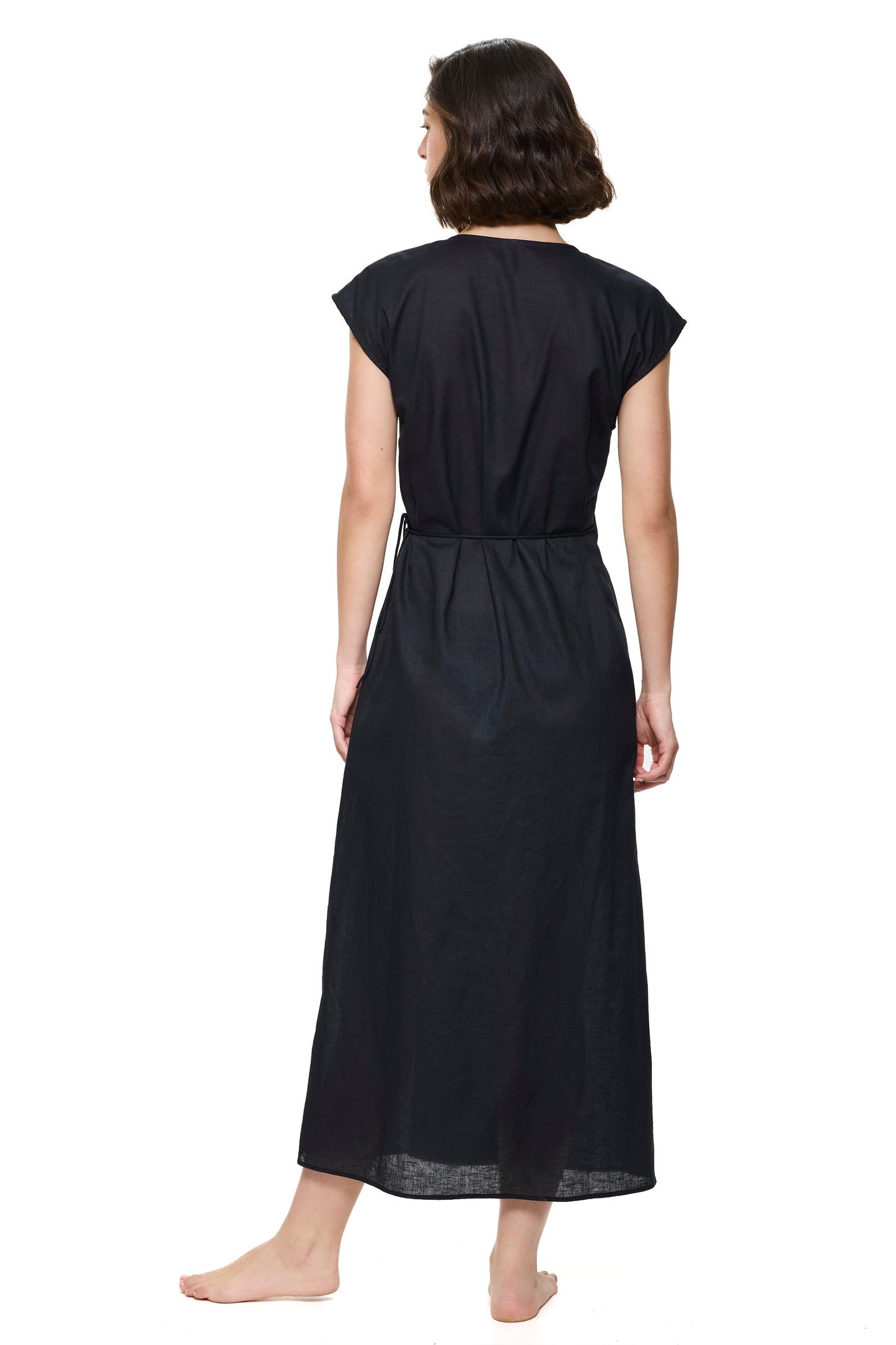Gottex VERSAILLES Long surplice dress - Black