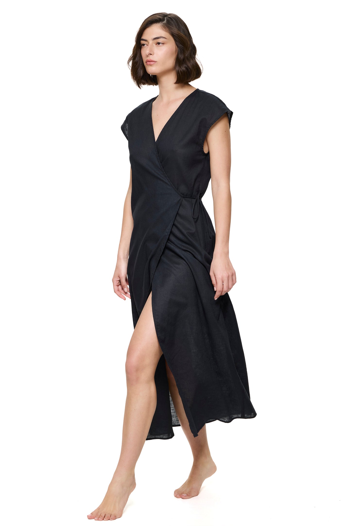Gottex VERSAILLES Long surplice dress - Black