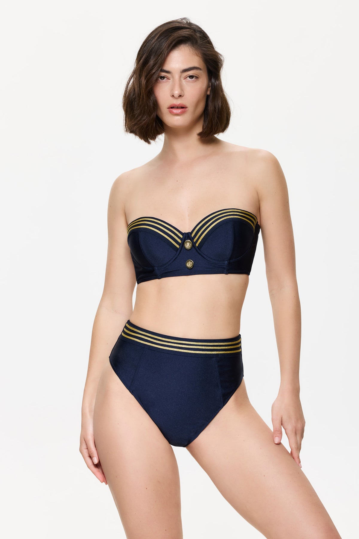 Gottex COTE D'AZURE BRALETTE - Navy/Gold